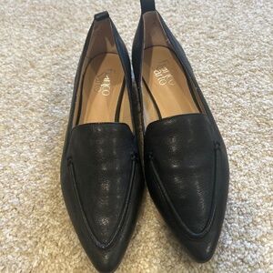 Black leather loafer